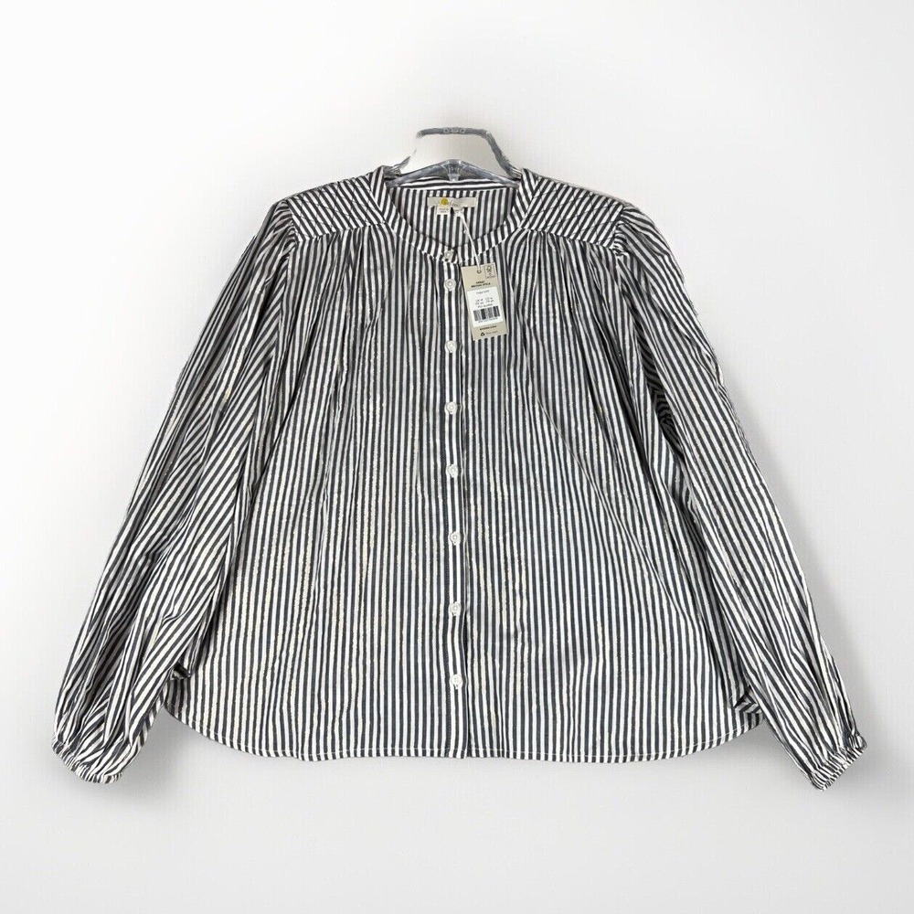 BODEN‎ Circle cut peasent blouse size 14 navy & gold stripe NWOT